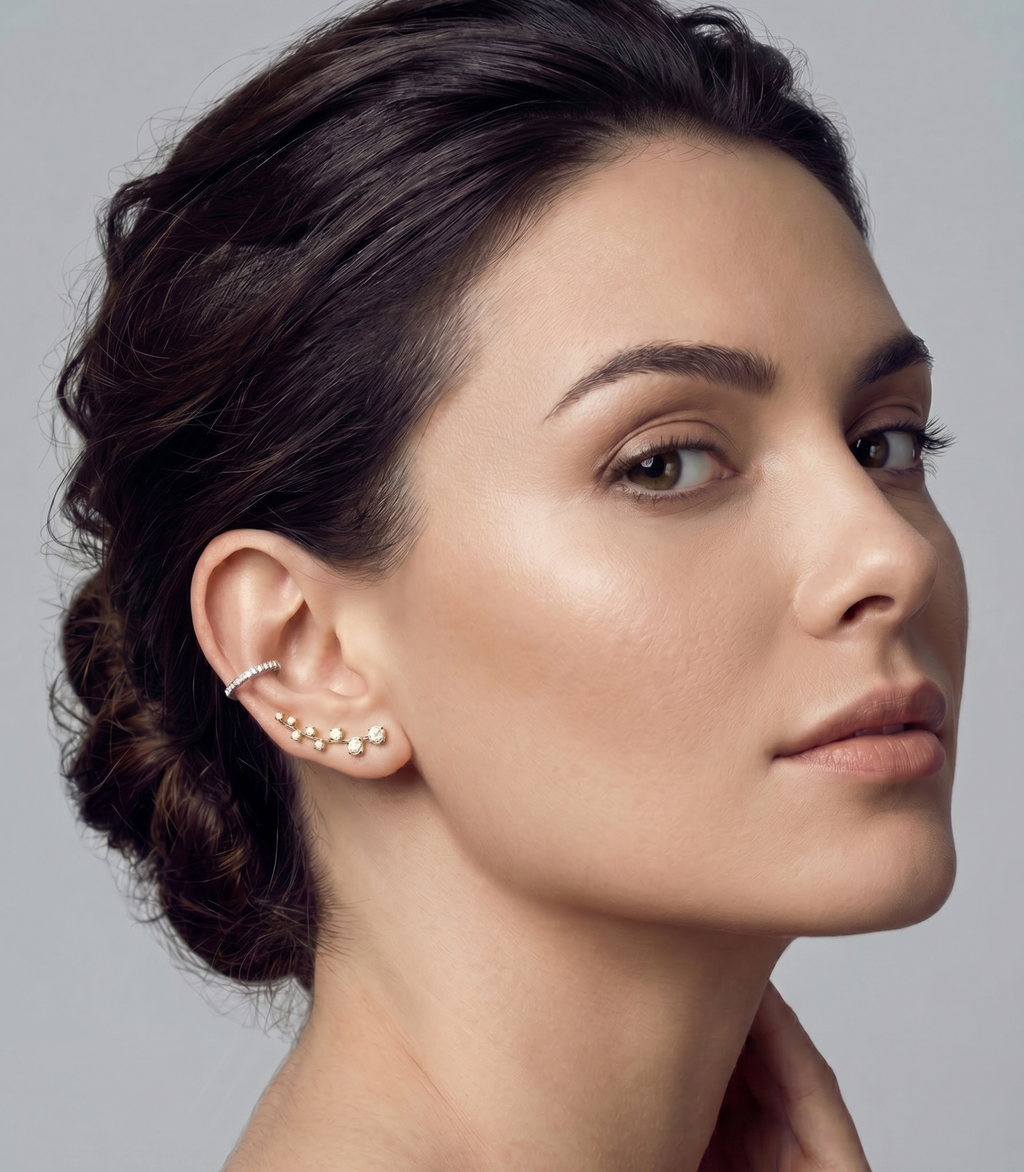 Celest Diamant-Ohrstecker aus Weißgold mit elegantem Design