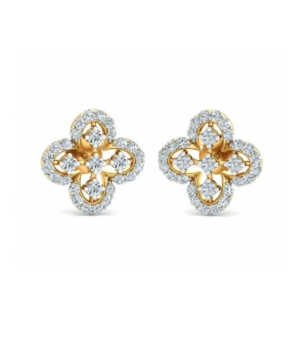 Adelaide Diamant-Ohrstecker aus Gold mit elegantem Design