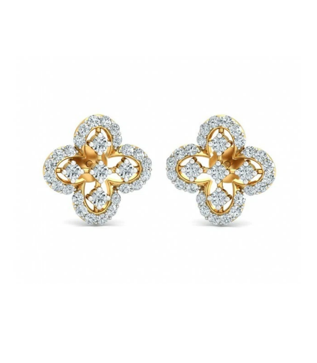 Adelaide Diamant-Ohrstecker aus Gold mit elegantem Design