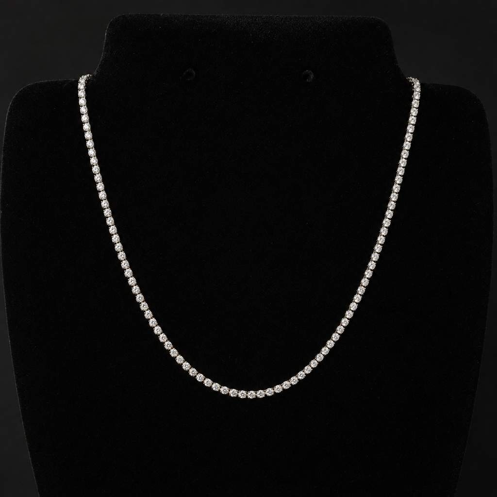 Diamant-Halskette aus Weißgold mit elegantem Ketten-Design
