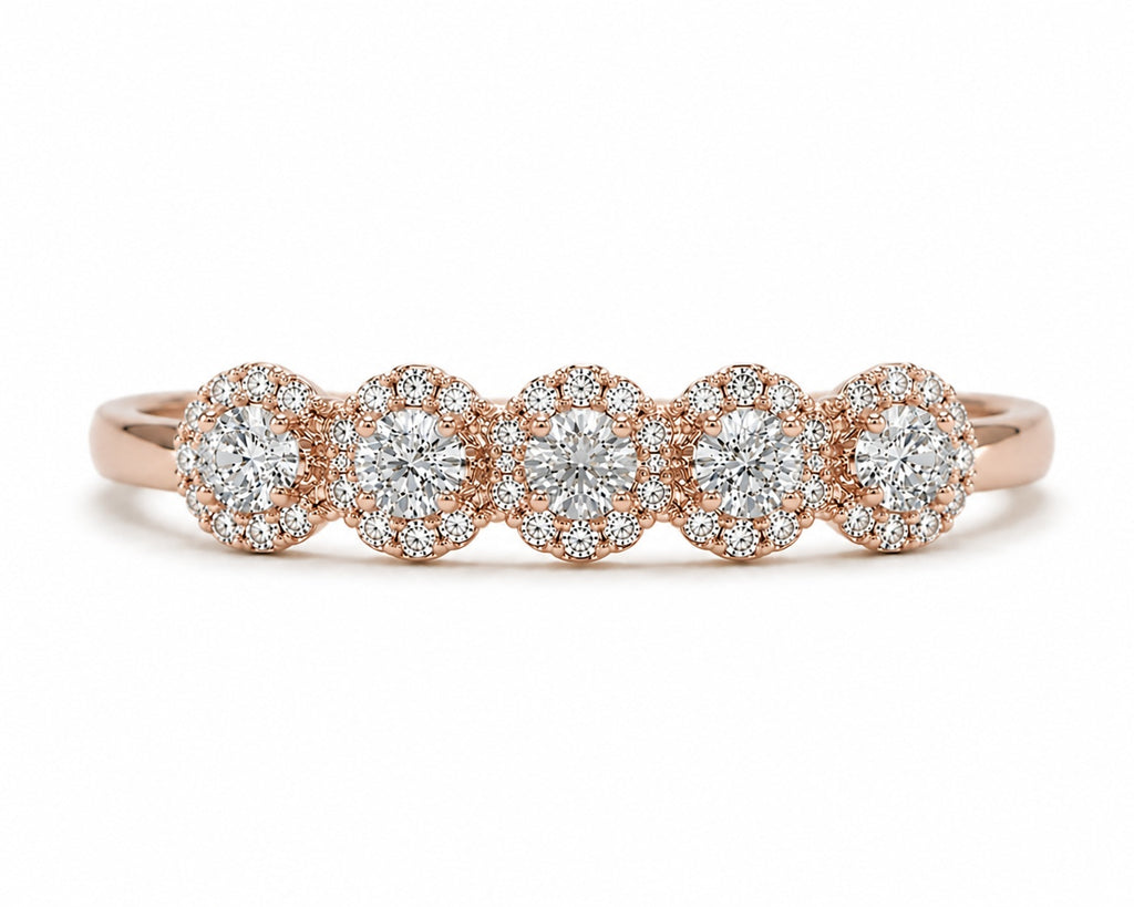 Agape Diamant-Versprechensring aus Roségold mit elegantem Design