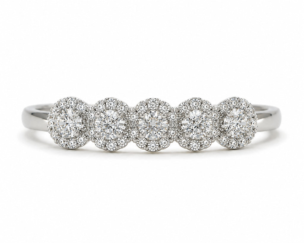 Agape Diamant-Versprechensring aus Weißgold mit elegantem Design