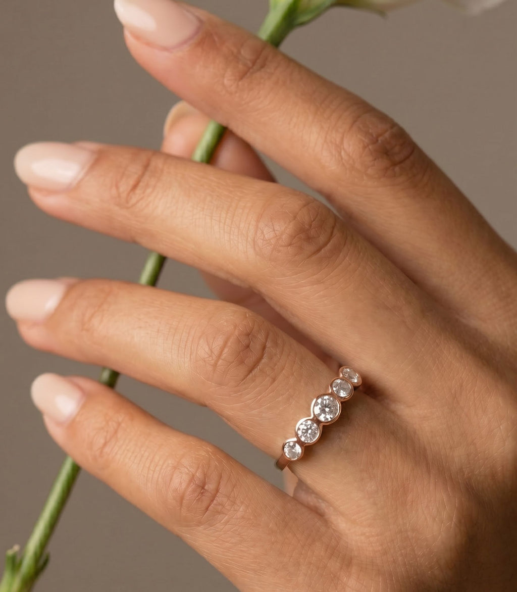 Alcyone Diamant-Memory-Ring aus Roségold mit elegantem Design