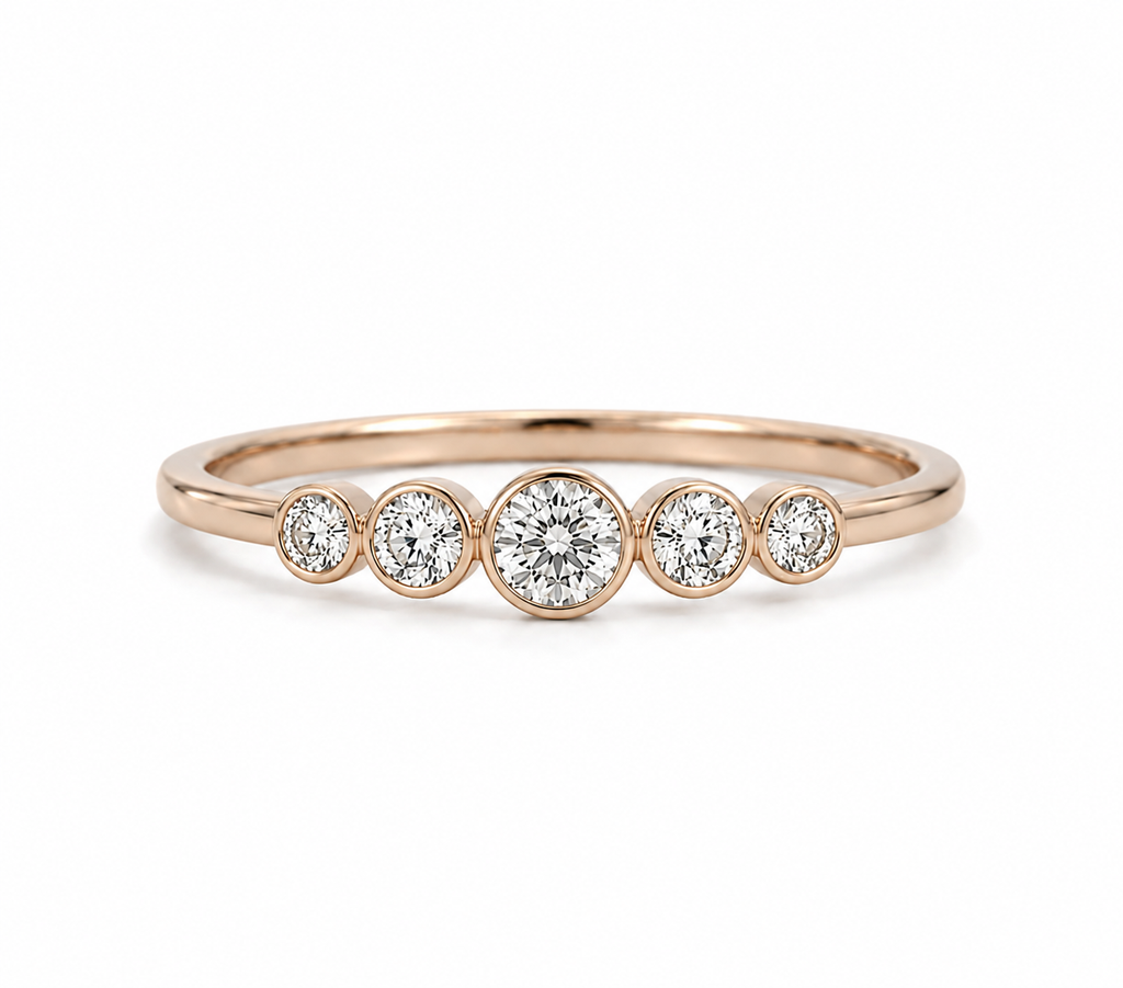 Alcyone Diamant-Memory-Ring aus Roségold mit elegantem Design