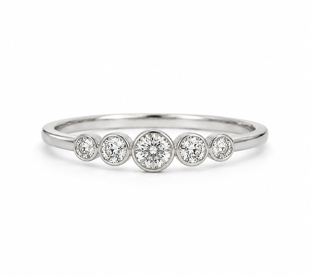 Alcyone Diamant-Memory-Ring aus Weißgold mit elegantem Design