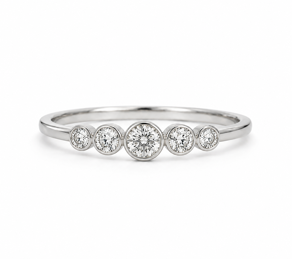 Alcyone Diamant-Memory-Ring aus Weißgold mit elegantem Design