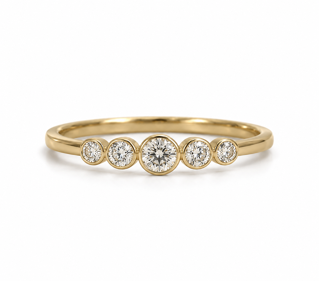 Alcyone Diamant-Memory-Ring aus Gold mit elegantem Design