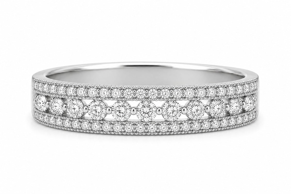 Alma Diamant-Memory-Ring aus Weißgold mit elegantem Design