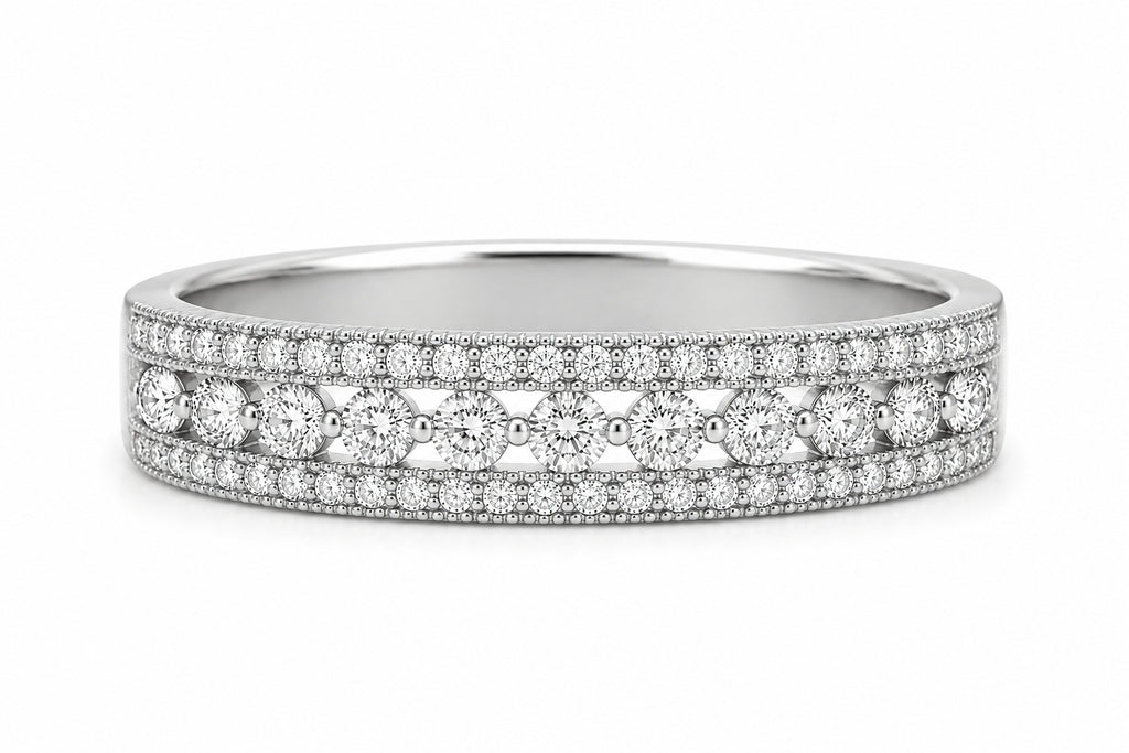 Alma Diamant-Memory-Ring aus Weißgold mit elegantem Design