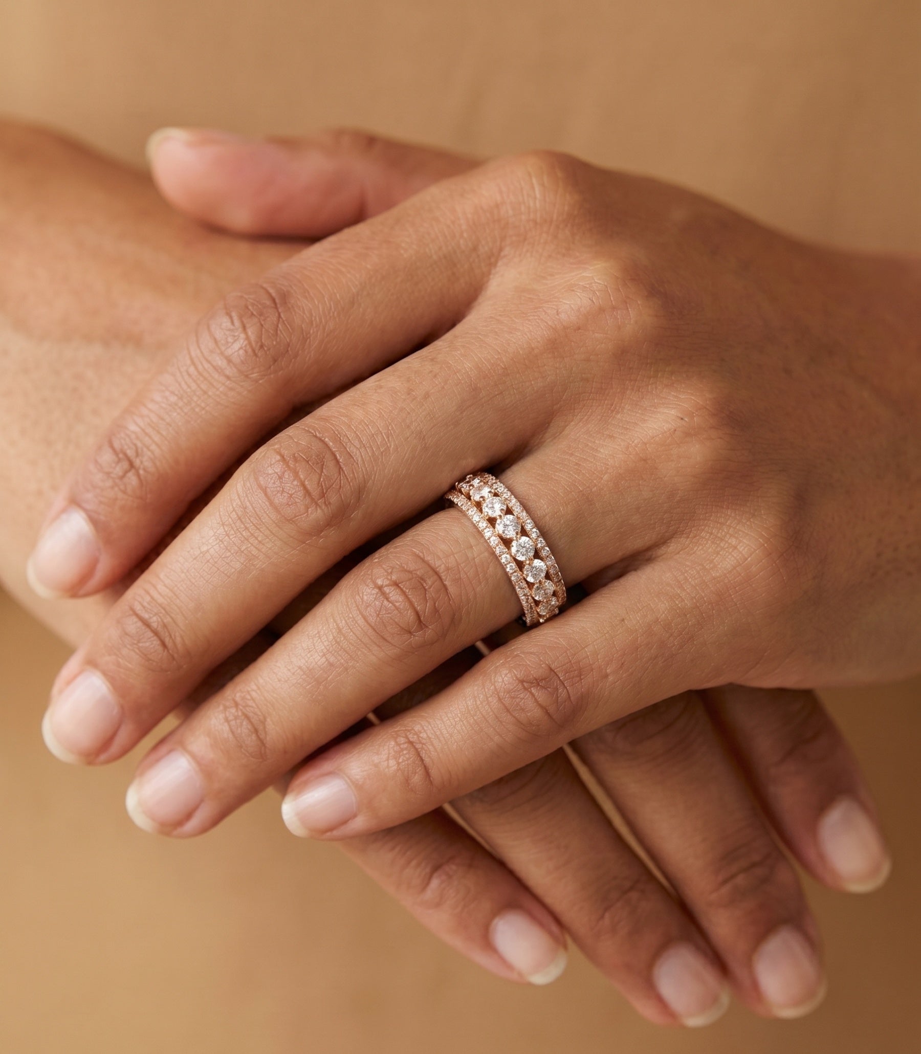 Alma Diamant-Memory-Ring aus Roségold mit elegantem Design