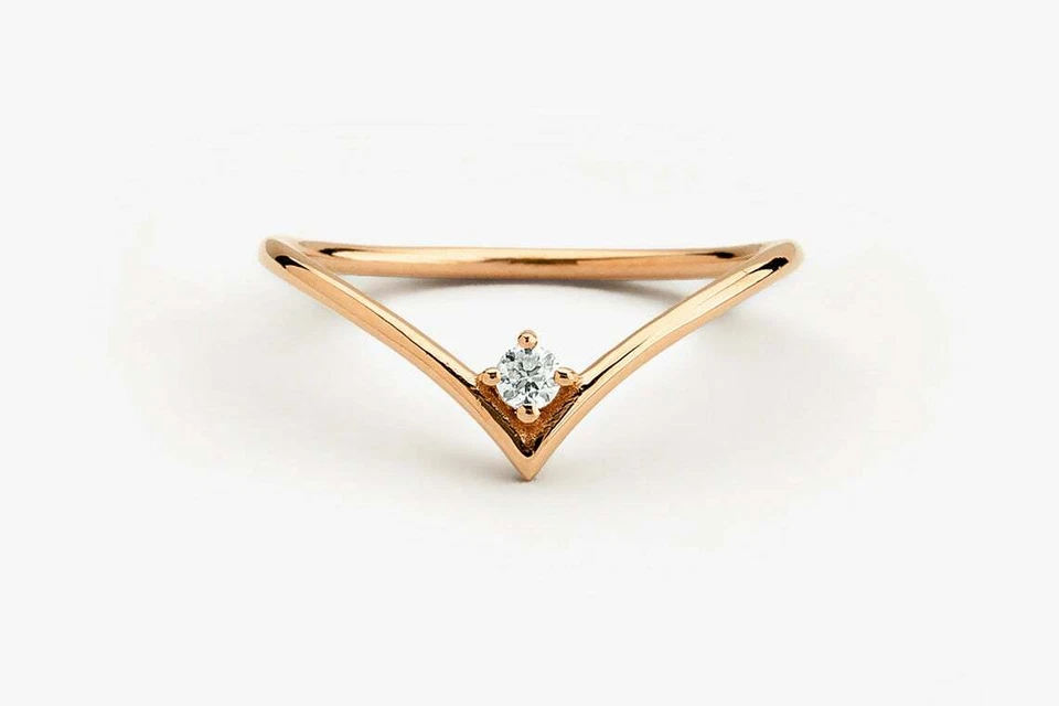 Altair Diamant-Versprechensring aus Roségold mit elegantem Design