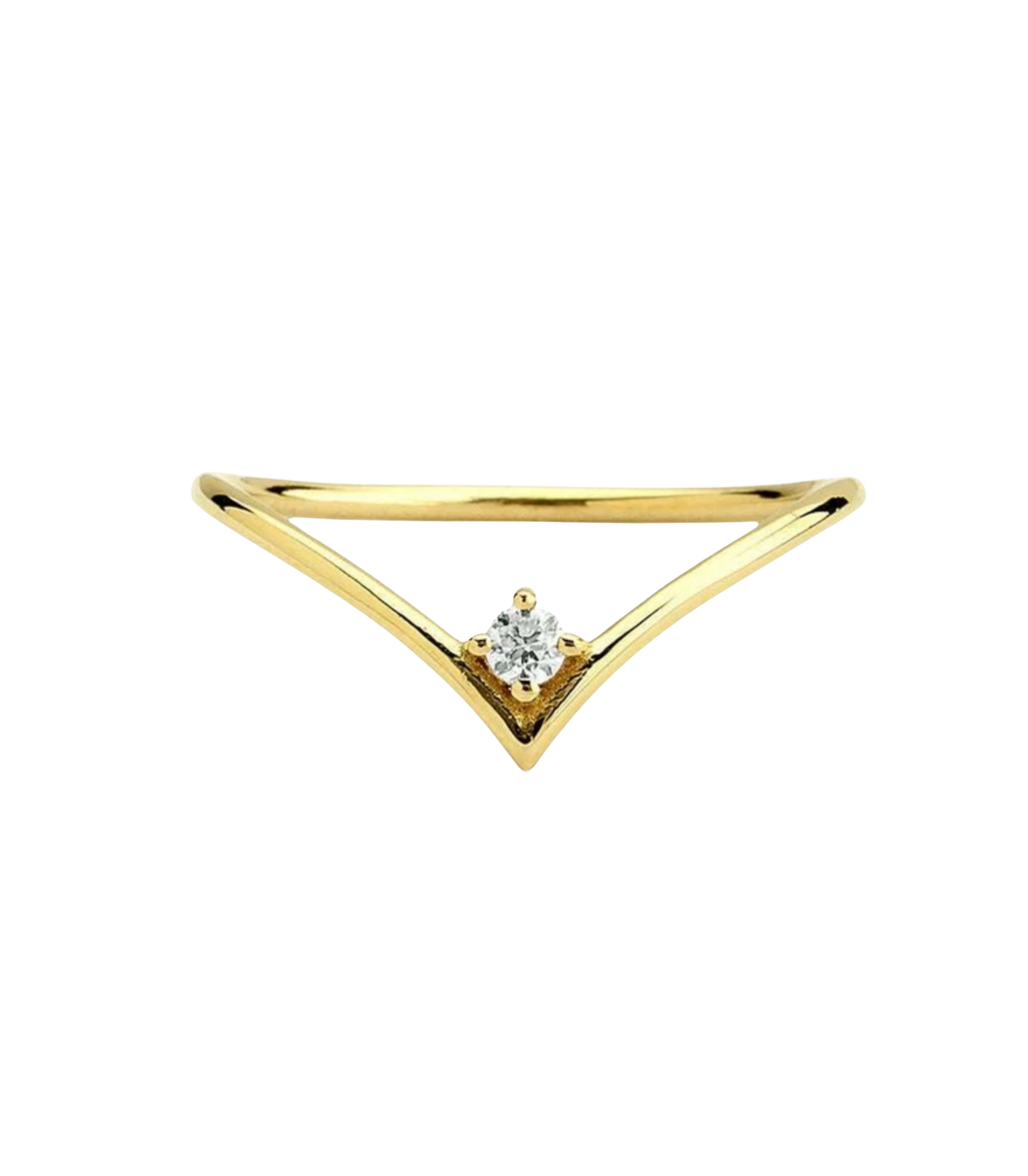 Altair Diamant-Versprechensring aus Gold mit elegantem Design
