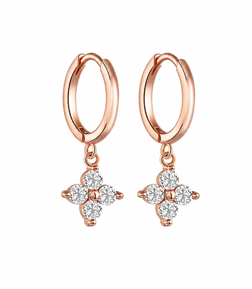 Alysia Diamant-Creolen aus Roségold mit funkelnden Akzenten