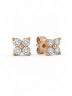 Amaryllia Diamant-Ohrstecker aus Roségold mit floralem Design
