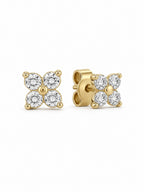 Verdelle Diamant-Ohrstecker aus Gold mit floralem Design