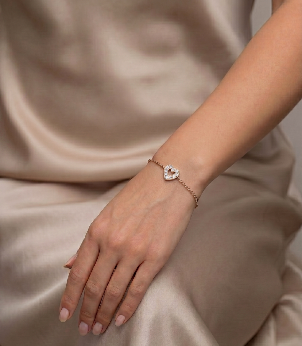Diamant-Armband aus Roségold mit funkelnden Akzenten