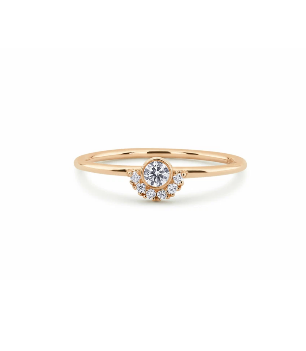 Amorette Diamant-Ring aus Roségold mit funkelnden Akzenten