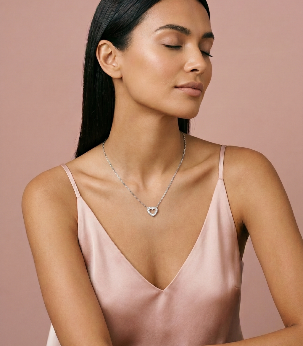 Amoria Diamantkette aus Weißgold mit elegantem Design