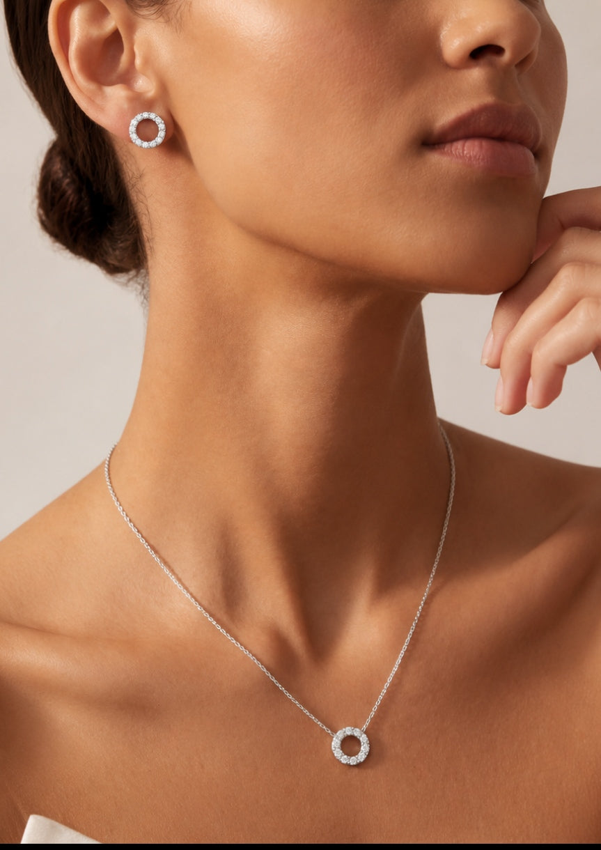 VIDA Diamond Schmuckset in Weißgoldoptik mit Zirkonia