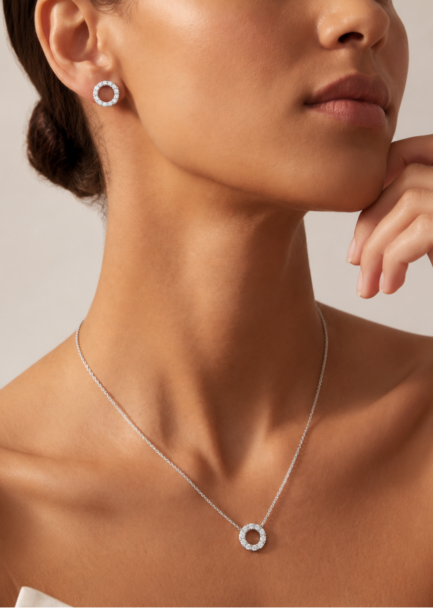 VIDA Diamond Schmuckset in Weißgoldoptik mit Zirkonia
