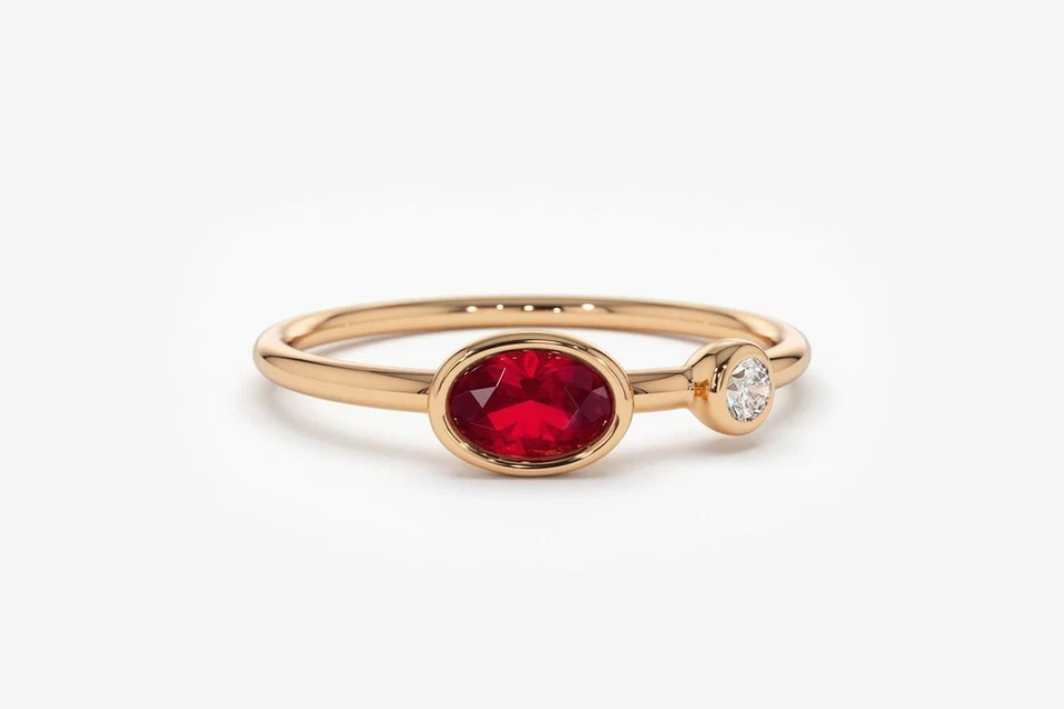 Aurelume Rubin Memory Ring aus Roségold mit elegantem Design