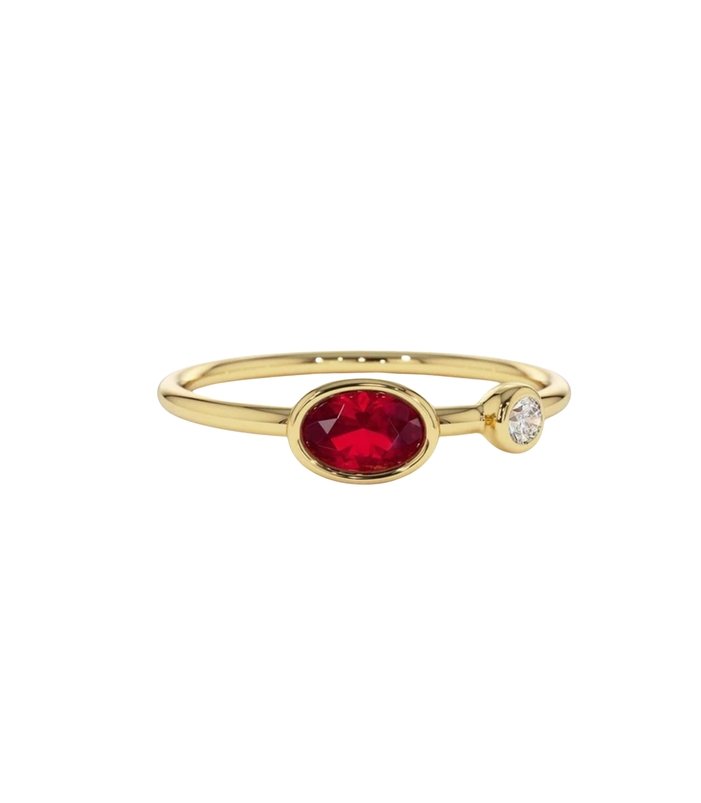 Aurelume Rubin Memory Ring aus Gold mit elegantem Design