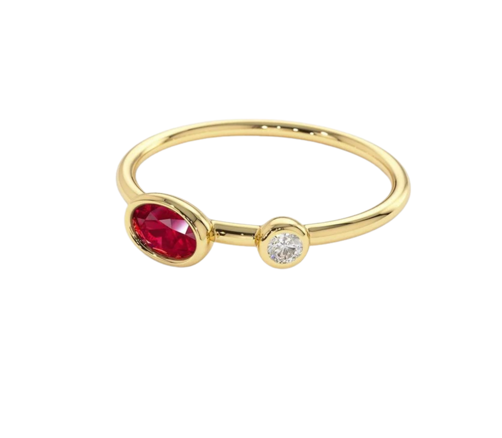 Aurelume Rubin Memory Ring aus Gold mit elegantem Design