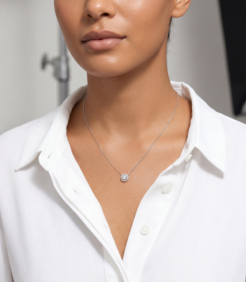 Ayla Diamant-kette aus Weißgold mit eleganten Details Schmuck.
