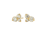 Begonia Diamant-Ohrstecker aus Gold mit floralem Design