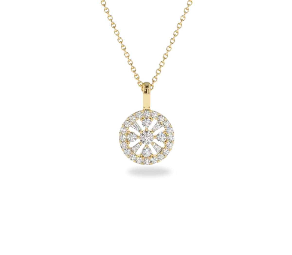 Bellefleur Diamant-Halskette aus Gold mit floralem Anhänger