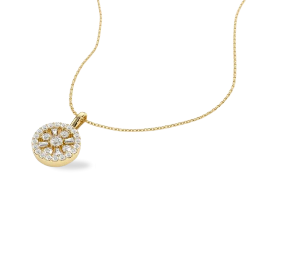 Bellefleur Diamant-Halskette aus Roségold mit floralem Anhänger
