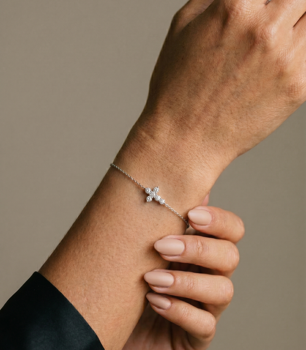 Bénédicte Diamant-Armband aus Weißgold mit funkelnden Akzenten