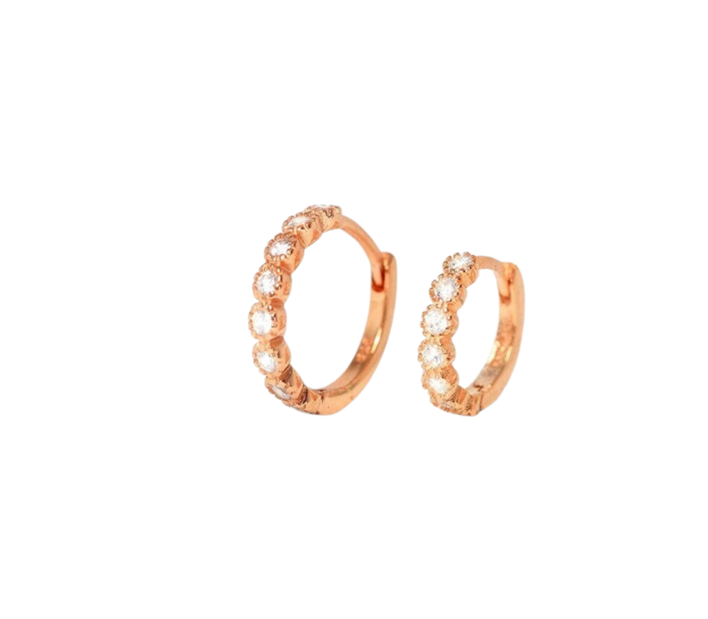Cosmos Diamant-Creolen aus Roségold mit elegantem Design
