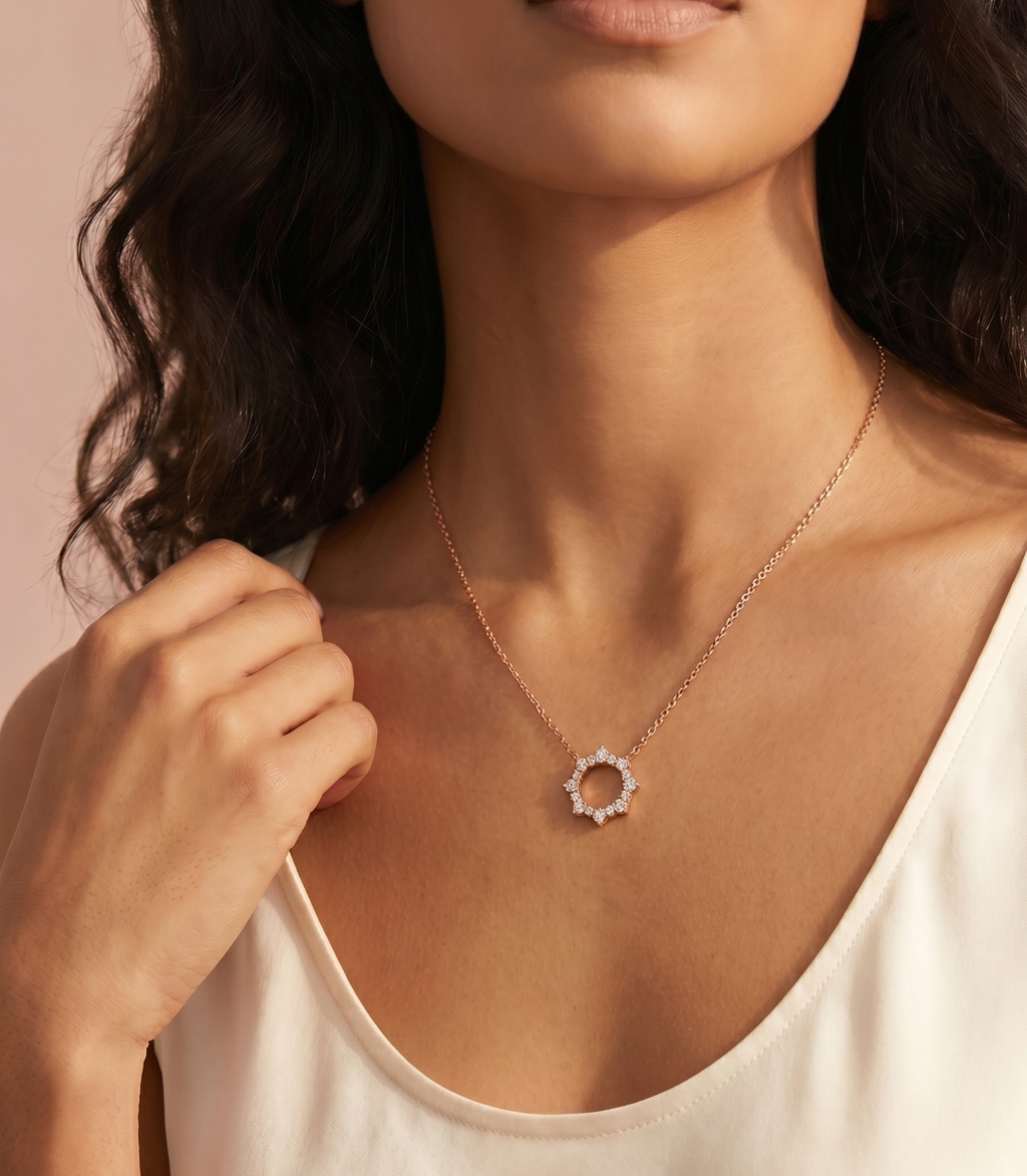 Cyra Diamantkette aus Roségold mit elegantem Design