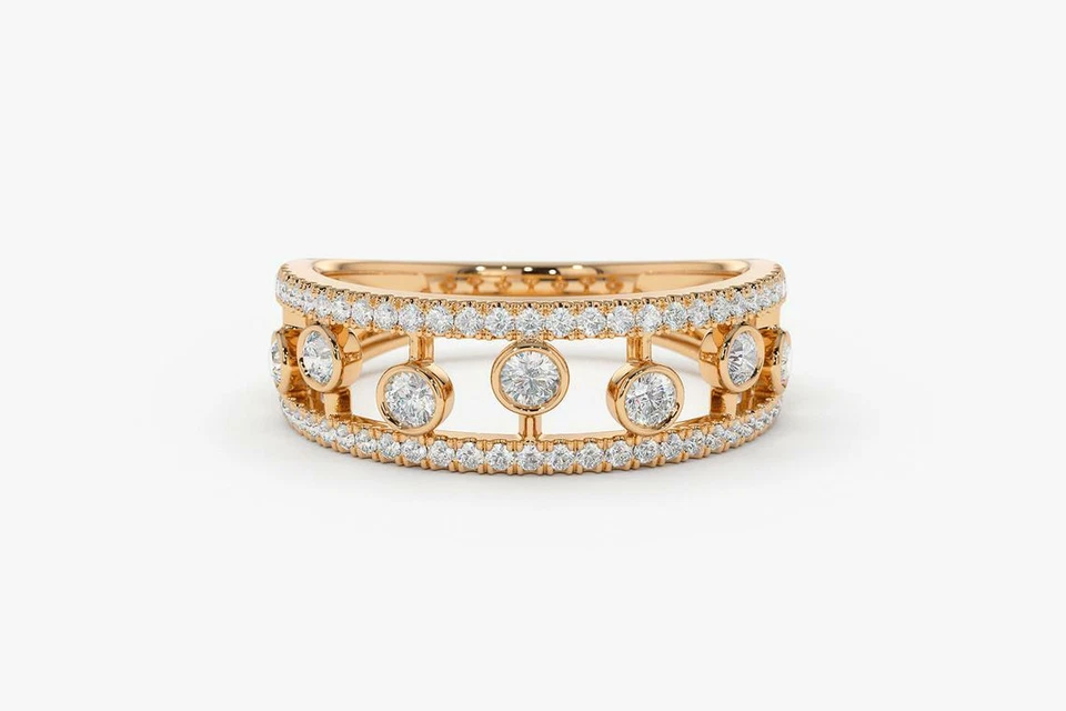 Entheos Diamant-Memory-Ring aus Roségold mit elegantem Design