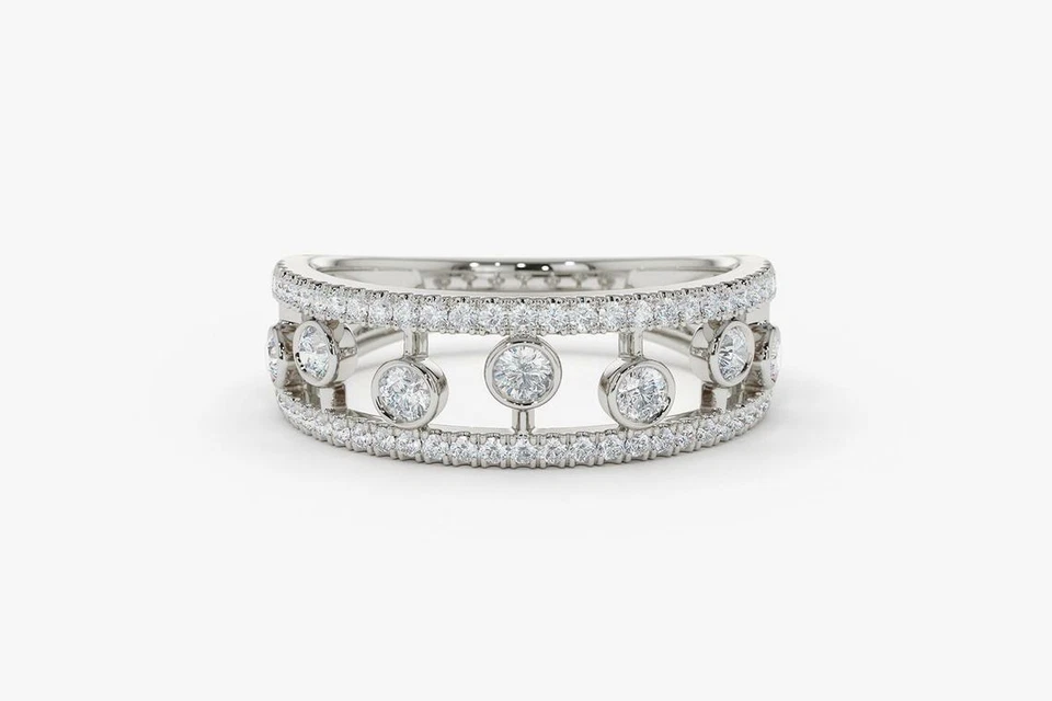Entheos Diamant-Memory-Ring aus Silber mit elegantem Design