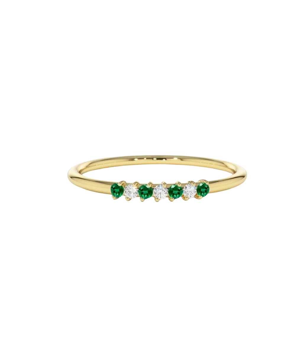 Flarelle Smaragd-Diamantring aus Gold mit elegantem Design