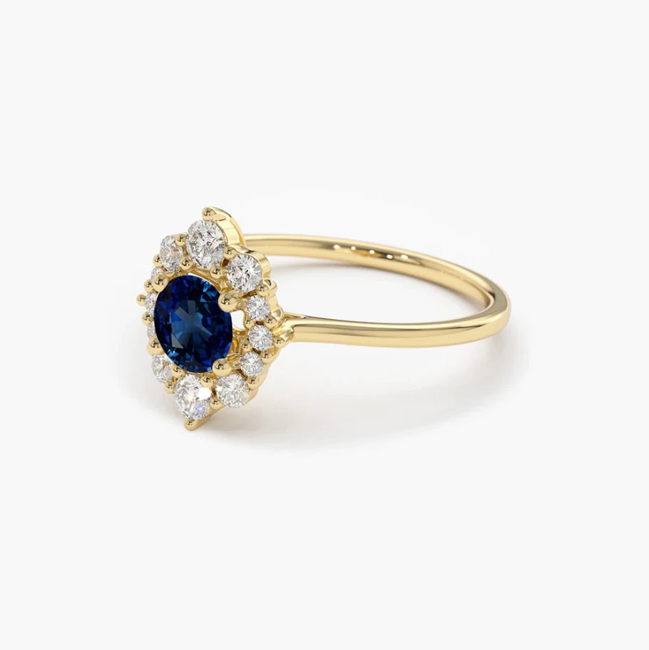 Gloria Saphir-Diamantring aus Gold mit elegantem Design