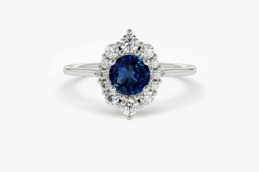 Gloria Saphir-Diamantring aus Silber mit elegantem Design