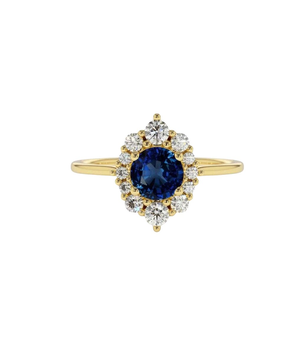 Gloria Saphir-Diamantring aus Gold mit elegantem Design