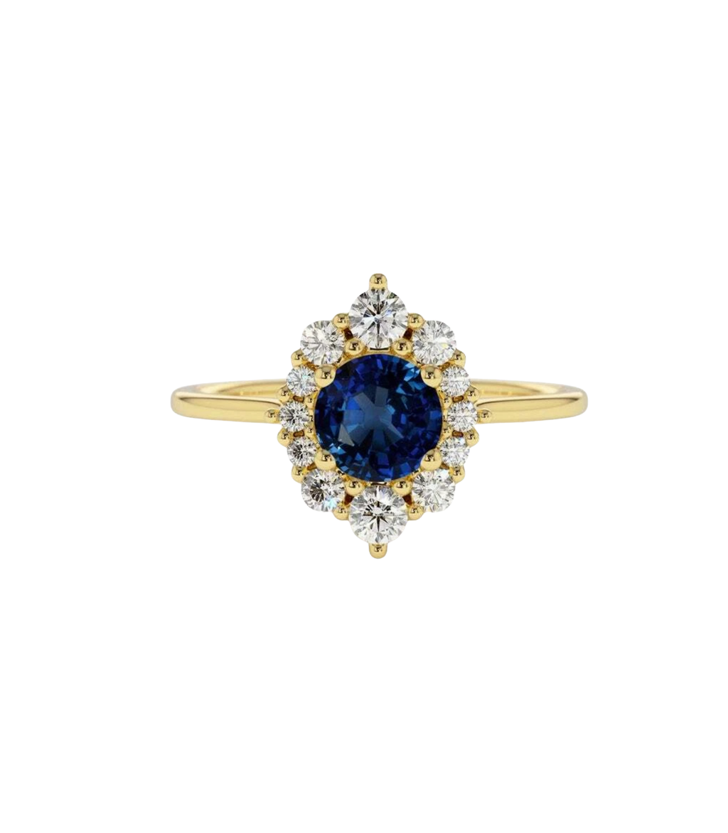 Gloria Saphir-Diamantring aus Gold mit elegantem Design
