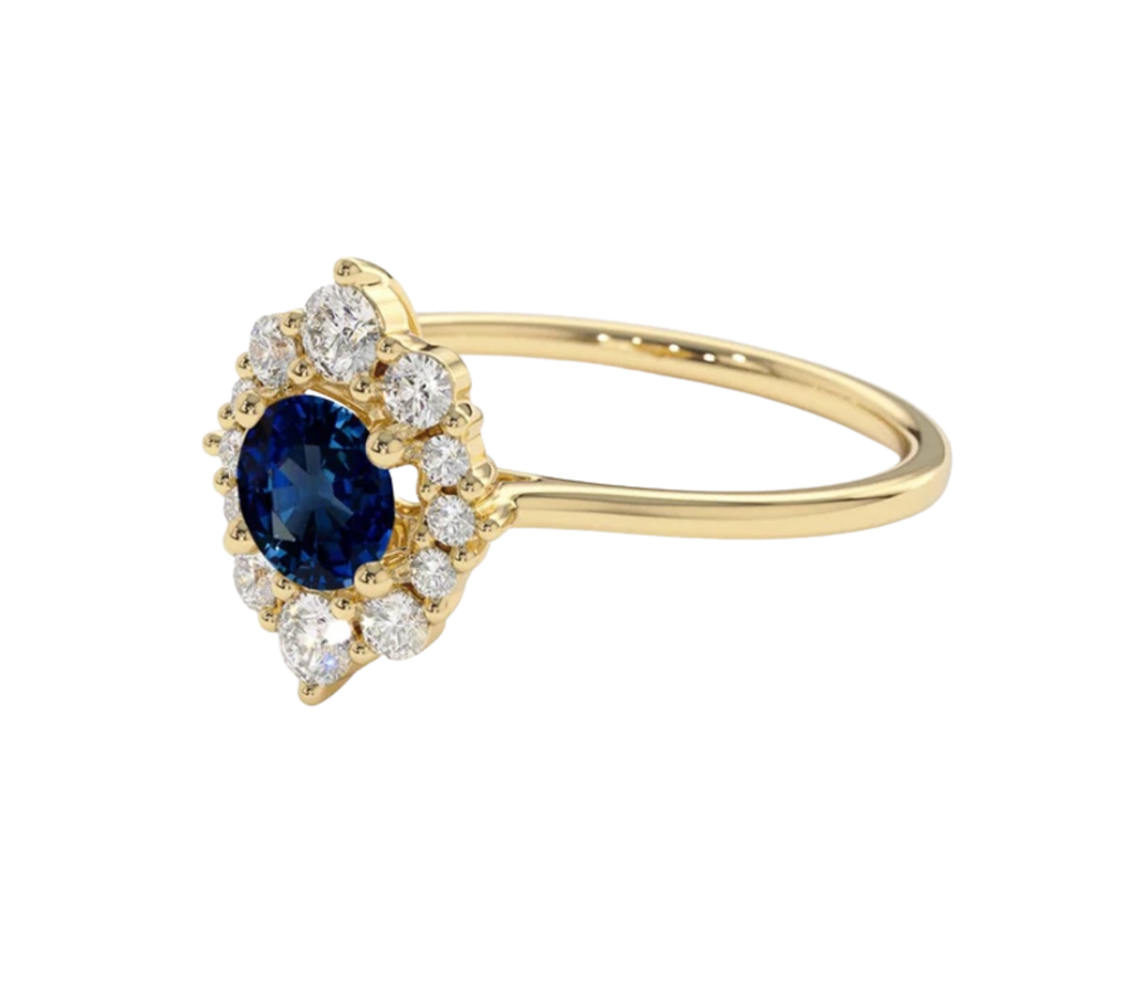 Gloria Saphir-Diamantring aus Gold mit elegantem Design