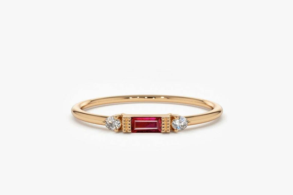 Heliora Rubin-Diamantring aus Roségold mit elegantem Design