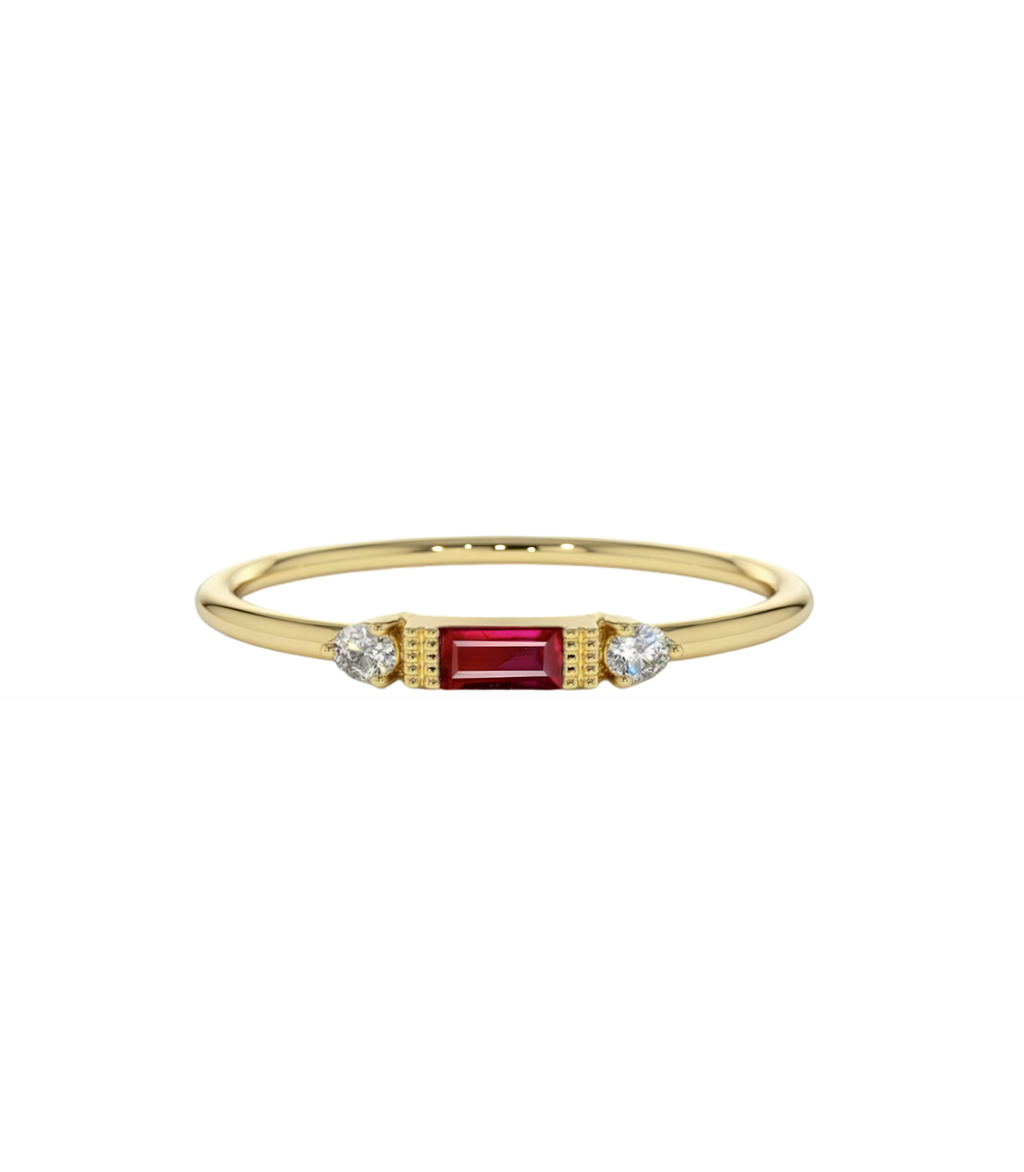 Heliora Rubin-Diamantring aus Gold mit elegantem Design