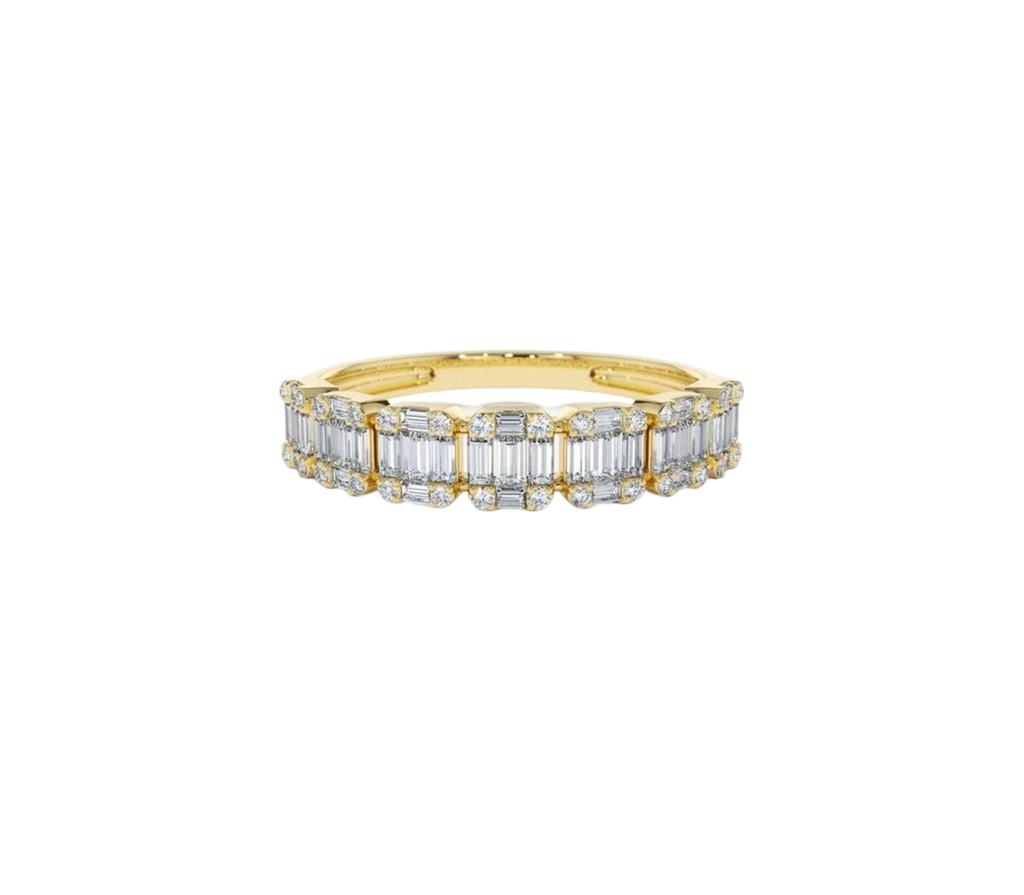 Innigkeit Diamant-Memory-Ring aus Gold mit elegantem Design