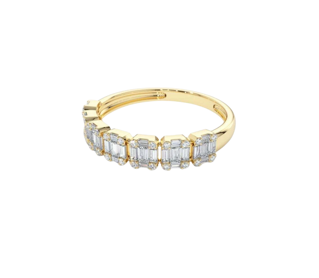 Innigkeit Diamant-Memory-Ring aus Gold mit elegantem Design