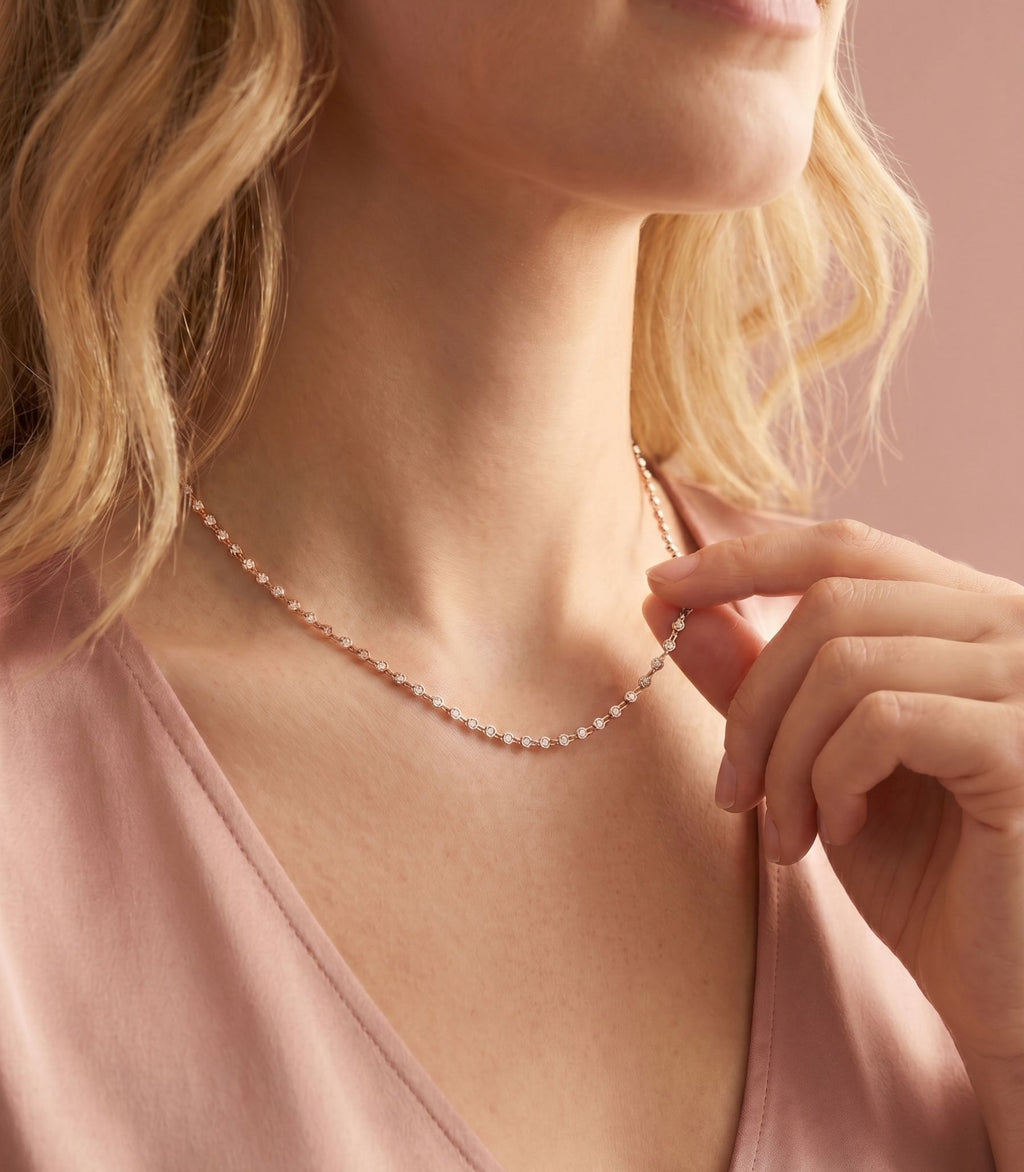 Isara Diamantkette aus Roségold mit elegantem Design