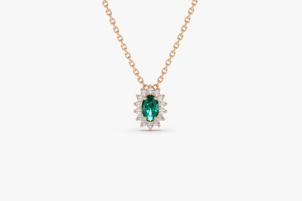 Lucentra Smaragd-Choker aus Roségold mit elegantem Design