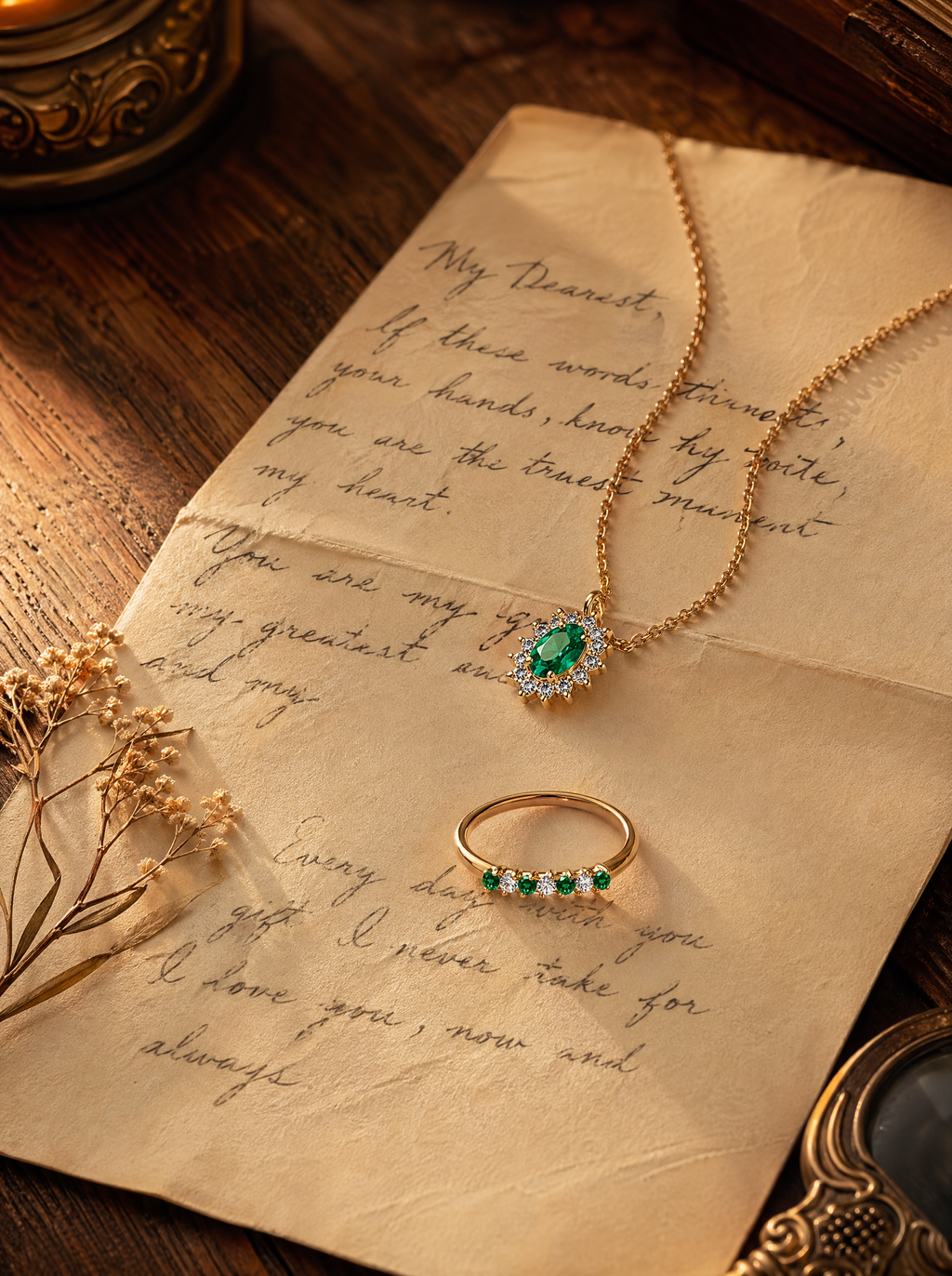 LUMINAIRE MIA Schmuckset aus Roségold mit Diamanten