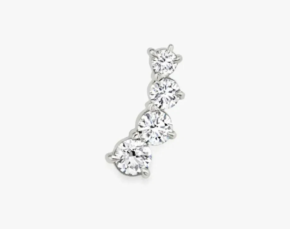 Lyra Diamant-Ohrstecker aus Silber mit elegantem Design